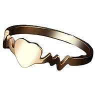 STYLE4 Prsten srdce s kardiogramem Beat, zlatá ocel - Ring