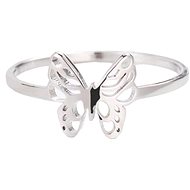 STYLE4 Ring with butterfly - Butterfly, silver steel, 53 - Ring