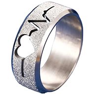 STYLE4 Sparkling Maya ring with cardiogram, silver steel, 53 - Ring