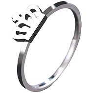 STYLE4 Ring with crown, silver steel, 57 - Ring