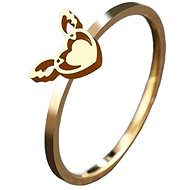 STYLE4 Prsten Okřídlené srdce, zlatá ocel - Ring