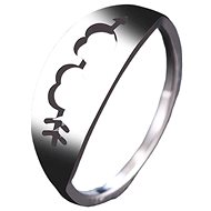 STYLE4 Prsten se dvěmi srdíčky a šípem, stříbrná ocel - Ring