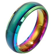 STYLE4 Ring with emotions, rainbow steel, 50 - Ring