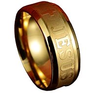STYLE4 Prsten Jesus, zlatá ocel - Ring