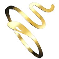 STYLE4 Ring with adjustable size - snake, golden steel - Ring