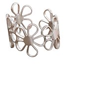 STYLE4 Ring with adjustable size - flowers, silver steel - Ring