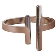 STYLE4 Ring with adjustable size - two lines, silver steel - Ring