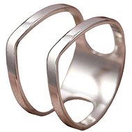 STYLE4 Double ring, silver steel, 59-60 - Ring