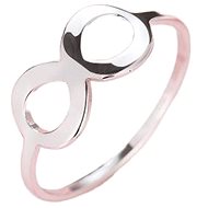 STYLE4 Ring with infinity symbol, silver steel, 53 - Ring