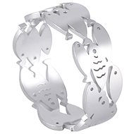 STYLE4 Ring with adjustable size - fish, silver steel - Ring