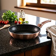 BerlingerHaus Frying Pan with Marble Surface Rosegold Metallic Line 20cm BH-1508 - Pan