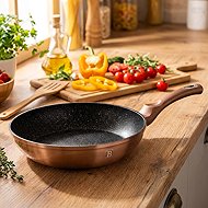BerlingerHaus Frying Pan with Marble Surface Rosegold Metallic Line 28cm BH-1510 - Pan