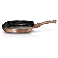 BerlingerHaus Grilling Pan with Marble Coating, Rosegold Metallic Line, 28cm - Grid Pan
