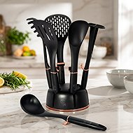 BerlingerHaus Kitchen utensils in stand Black Rose Collection set 7pcs - Kitchen Utensil Set