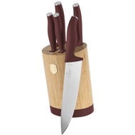 BerlingerHaus Leonardo Collection Knife set with round stand BAMBOO 6 pcs - Knife Set