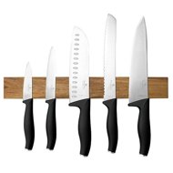 BerlingerHaus Black Rose Collection Acacia wood knife set with magnetic holder 6 pcs - Knife Set