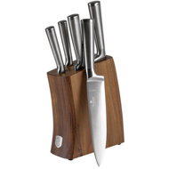 BerlingerHaus Stainless steel Knife set with acacia wood stand 6 pcs - Knife Set