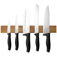 BerlingerHaus Matte Black Collection Set of knives with magnetic holder made of acacia wood 6 pcs - Knife Set