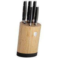 BerlingerHaus Black Silver Collection Knife set with round stand BAMBOO 6 pcs - Knife Set