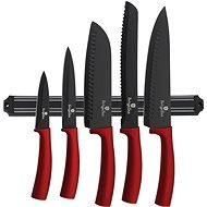 BerlingerHaus Burgundy Metallic Line 6-piece Knivfe Set with magnetic holder - Knife Set