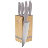 BerlingerHaus Taupe Collection Knife set with stand BAMBOO 6 pcs - Knife Set