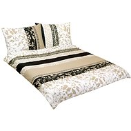 BELLATEX Linen cotton F 90/927 beige leaves 1 piece 180 × 200, 2 pieces 70 × 90 cm - Bed Linen