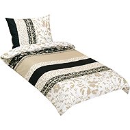 BELLATEX Linen cotton 90/927 beige leaves 140 × 200, 70 × 90 cm - Bed Linen