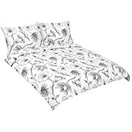 BELLATEX Linen cotton F 90/935 hibiscus grey 1 pcs 240 × 220, 2 pcs 70 × 90 - Bed Linen