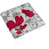 BELLATEX Seat Adéla 41/252 quilted 40 × 40 cm flower scarlet - Chair Cushion
