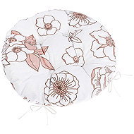 BELLATEX Seat Adéla 62/328 round quilted d.40 cm flower salmon - Chair Cushion