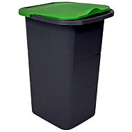 Belli E Forti Sorted waste bin PREMI, grey, plastic, green lid, 24 l - Rubbish Bin