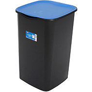 Belli E Forti RECYCLING sorted waste bin, black, plastic, blue lid, 50 l - Rubbish Bin