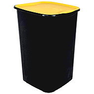 Belli E Forti RECYCLING sorted waste bin, black, plastic, yellow lid, 50 l - Rubbish Bin