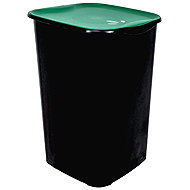 Belli E Forti RECYCLING sorted waste bin, black, plastic, green lid, 50 l - Rubbish Bin