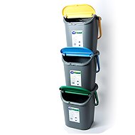 Belli E Forti Sorted waste bins TOWER, stackable, grey, plastic, 3 x 30 l - Rubbish Bin