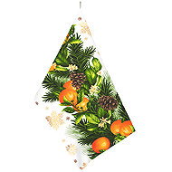 Bellatex 316 Towel 1 piece, 50 × 70 cm, pine needles and oranges - Kitchen Towel