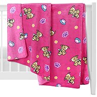 BELLATEX Ella 2513/183 100 × 150 cm, puppy on pink - Blanket