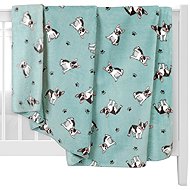 BELLATEX Ella 2513/197 100 × 150 cm, bulldog on blue - Blanket