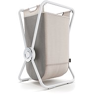 Simplehuman X-Frame Folding Beige Fabric Laundry Basket, White Steel - Laundry Basket