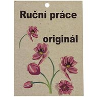 BELLATEX G - cedulka Ruční práce papírová 50 × 70 mm - růžový květ - sada 6 ks - Patch
