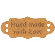 BELLATEX Patch "HAND MADE WITH LOVE" paper 40 × 17 mm 401192 - set of 6 - Patch