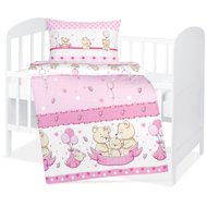 BELLATEX Baby bedding Agata 90/083 bear family, pink, 90 × 135, 45 × 60 - Bed Linen