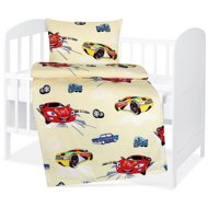 BELLATEX Children's bedding Agata 90/027 racing cars yellow, 90 × 135, 45 × 60 - Bed Linen