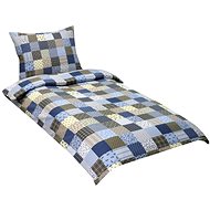 Bellatex povlečení flanel 12/538 modrý patchwork 140x200, 70x90 - Bed Linen