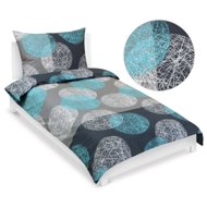 BELLATEX Linen cotton 90 / 564 turquoise grey balls 140 × 220, 70 × 90 - Bed Linen