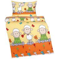 BELLATEX Children's bedding AGATA KREP 80 / 029 sheep orange 90 × 135,45 × 60 - Bed Linen