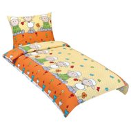 BELLATEX Bedding Junior KREP 80 / 029 sheep orange 140 × 200, 70 × 90 - Bed Linen