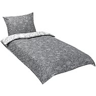 Bellatex povlečení bavlna 90/566 140x200, 70x90 šedobílý květ - Bed Linen