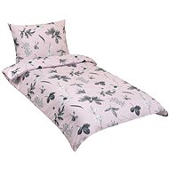 BELLATEX Linen cotton 90 / 217 meadow grey, pink 140 × 200, 70 × 90 - Bed Linen