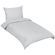 Bellatex Linen crepe 80/924 grey and white stripe 140 × 200, 70 × 90 cm - Bed Linen